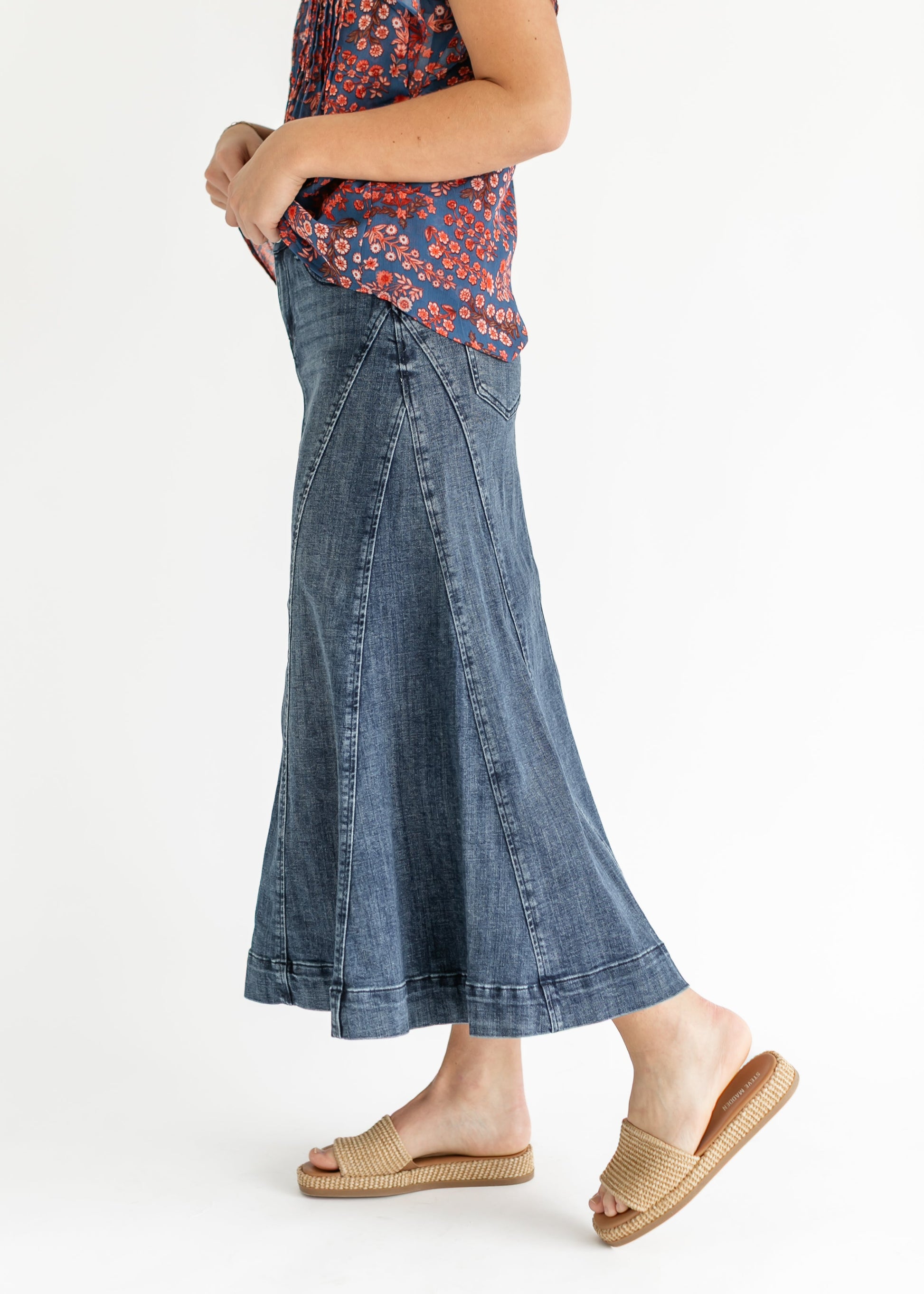 LIVERPOOL® Denim Mermaid Maxi Skirt FF Skirts