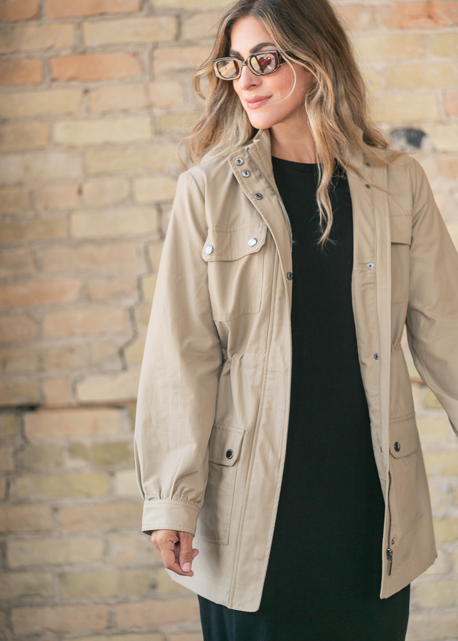 LIVERPOOL® Khaki Utility Jacket FF Layering Essentials