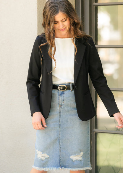 Liverpool Los Angeles®  Fitted Single Button Blazer FF Layering Essentials