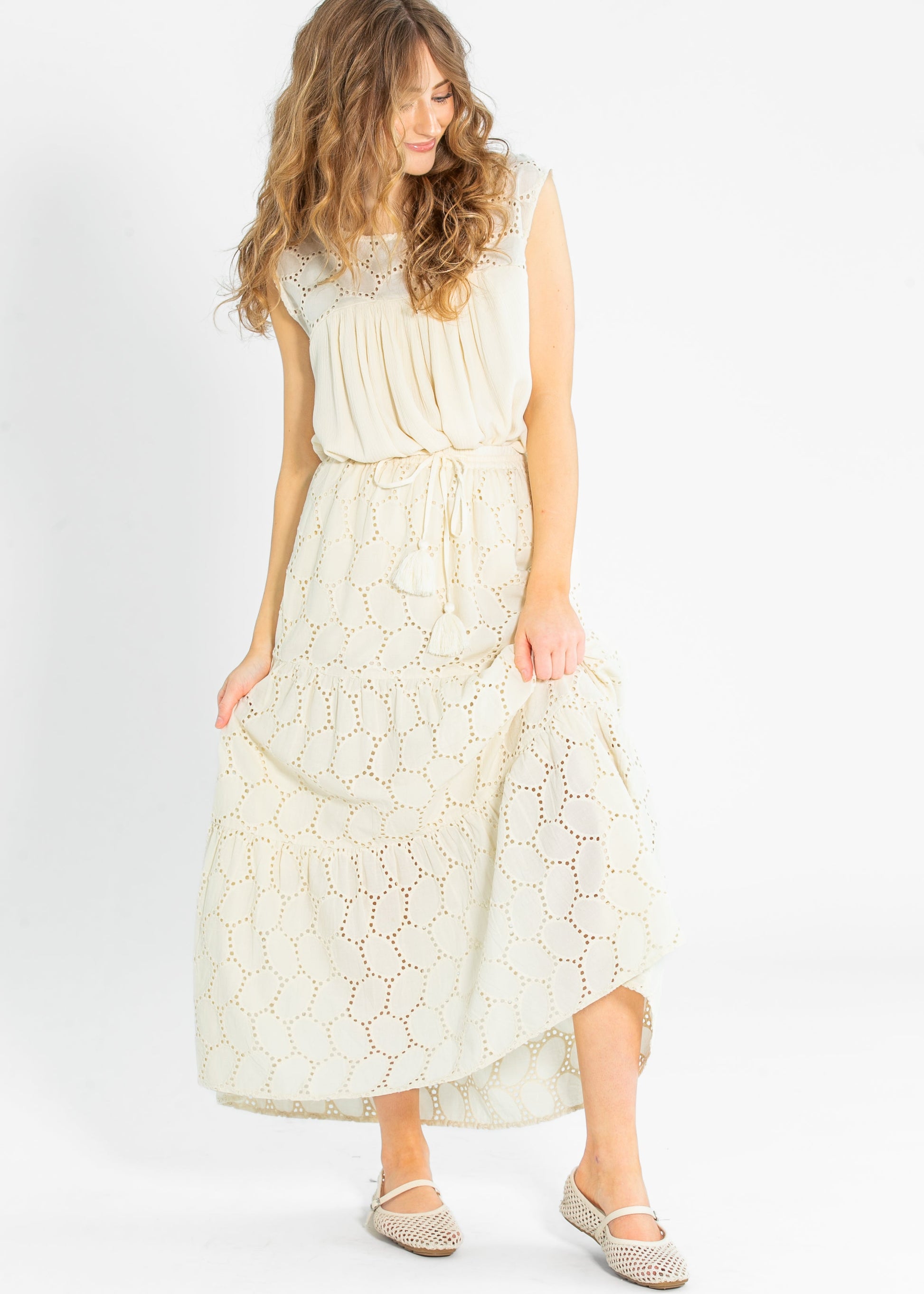Liverpool Los Angeles® Tiered Woven Maxi Skirt FF Skirts