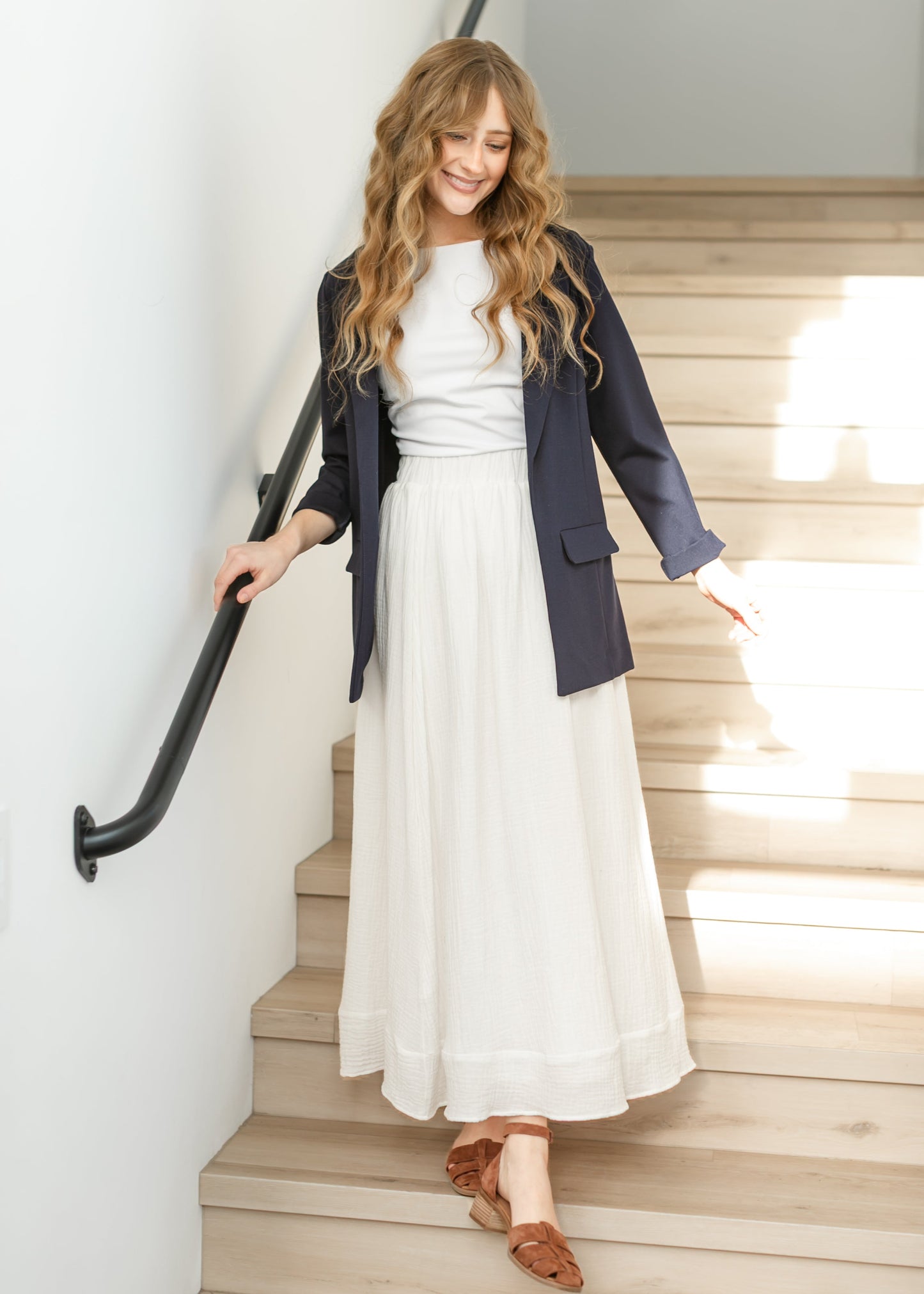 LIVERPOOL® Navy Princess Dart Relaxed Fit Blazer FF Tops