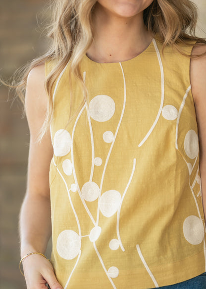 LIVERPOOL® Sleeveless Button Back Woven Top - FINAL SALE FF Tops