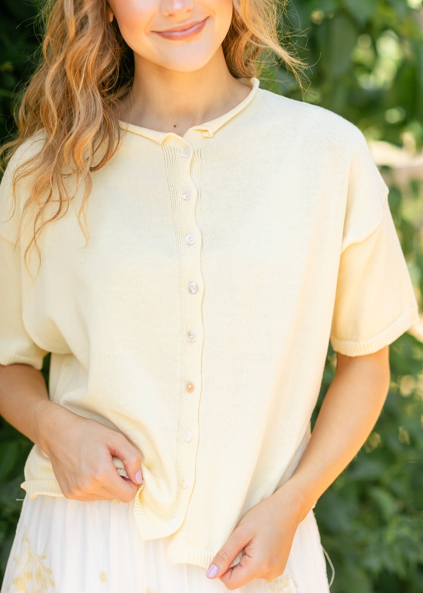 Logan Short Sleeve Cardigan FF Tops
