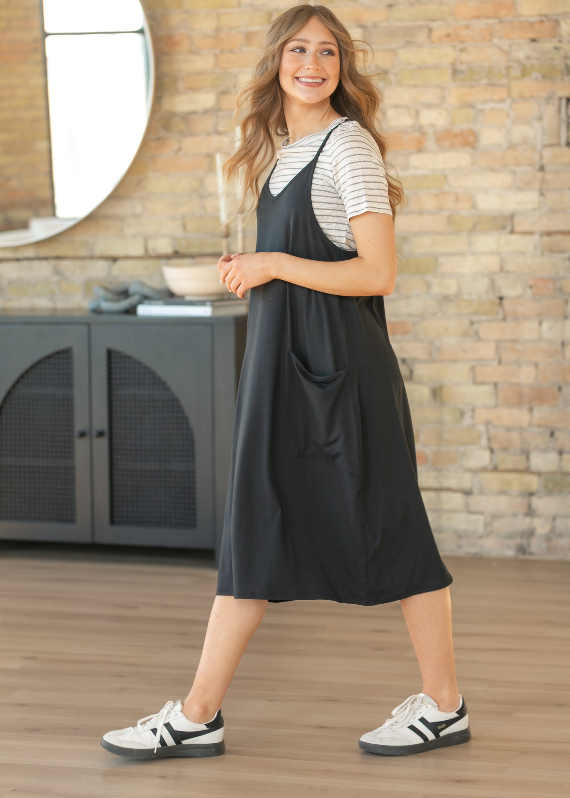 Lolo Black Racerback Midi Dress