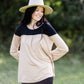 Long Sleeve Color Block Taupe + Black Top - FINAL SALE FF Tops