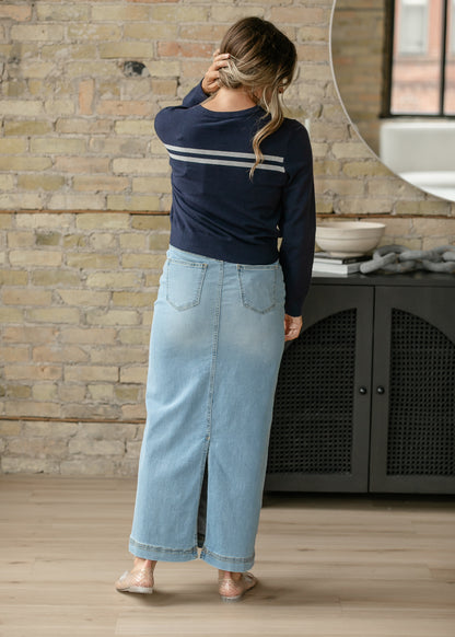 Long Sleeve Double Stripe Cozy Cardigan FF Layering Essentials