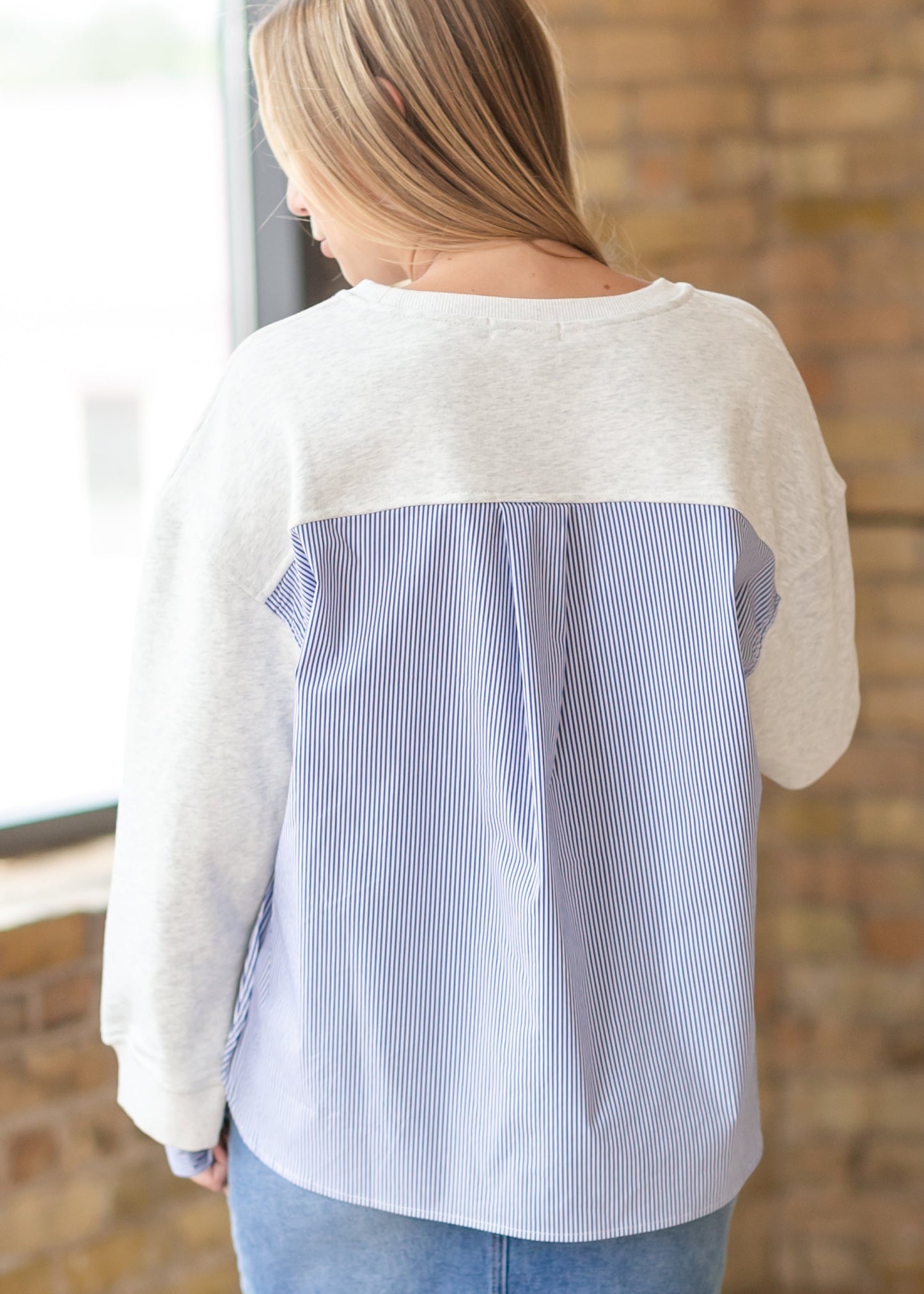 Long Sleeve Mixed Media Top FF Tops