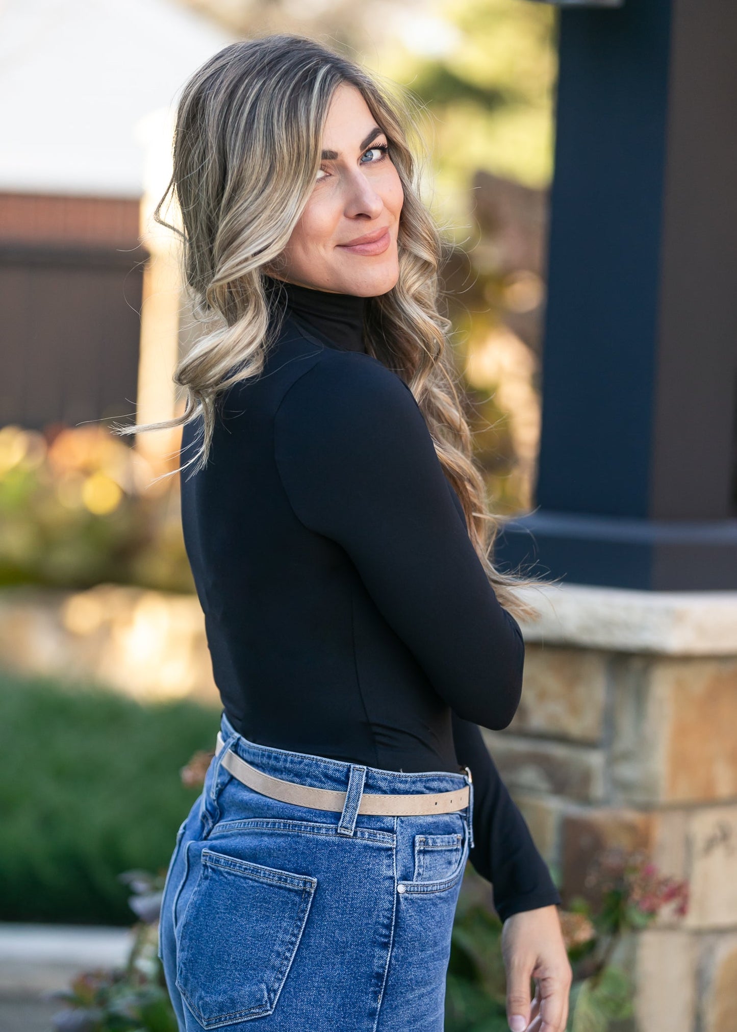 Long Sleeve Mock Neck Body Suit FF Layering Essentials