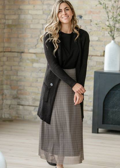 Long Sleeve Notched Collar Sweater Jacket FF Layering Essentials