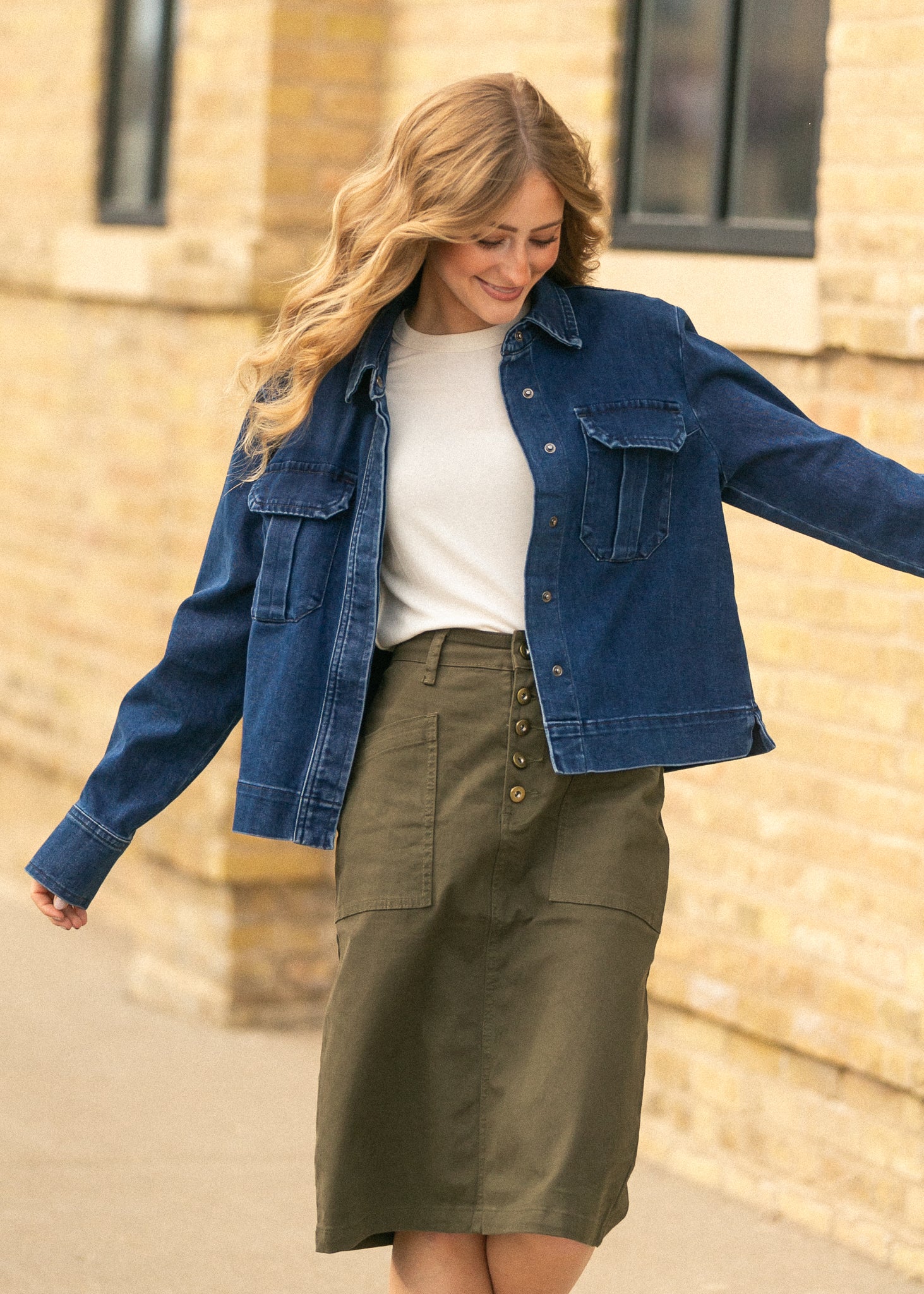 Long Sleeve Out Seam Jersey Top FF Tops