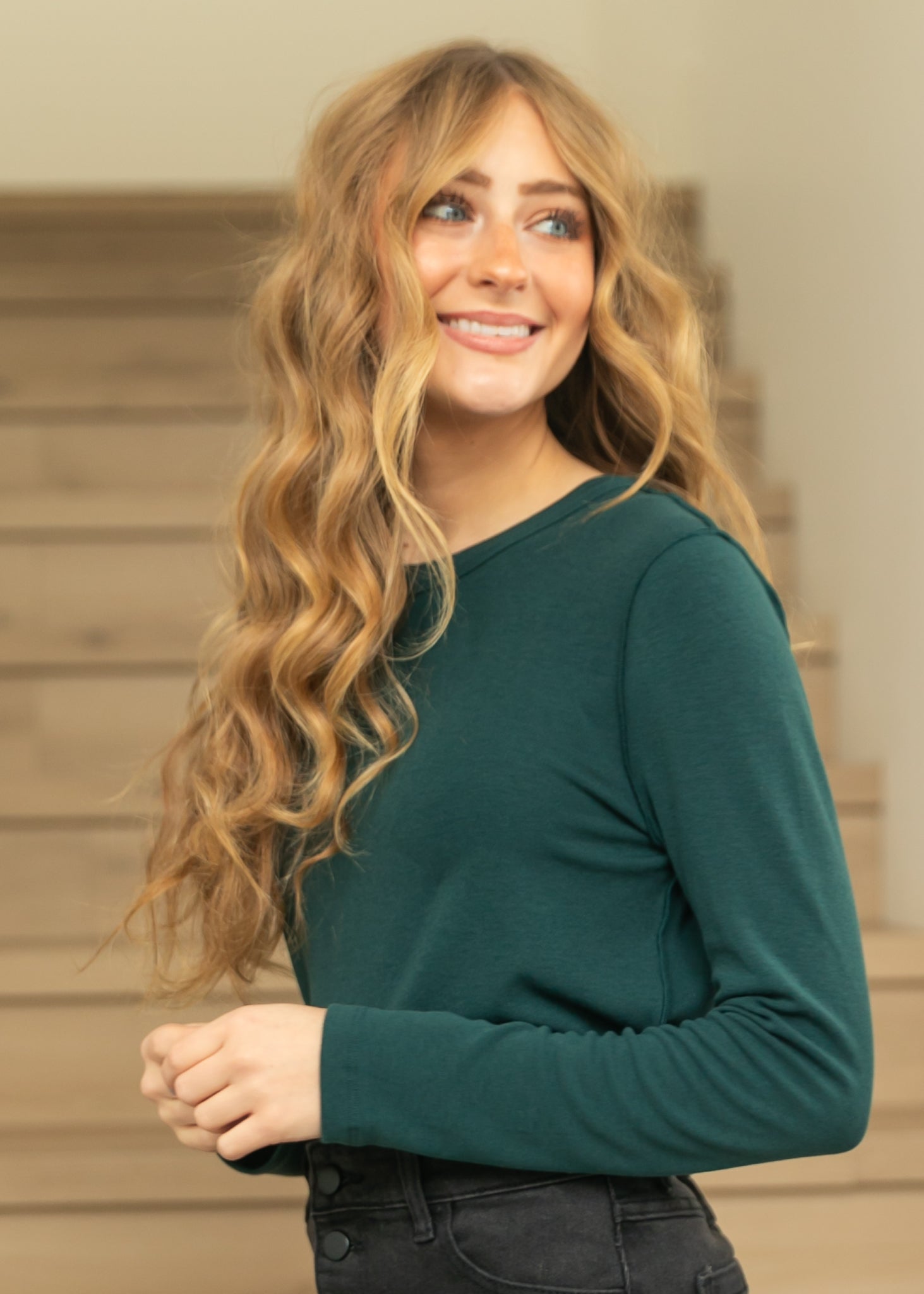 Long Sleeve Out Seam Jersey Top FF Tops