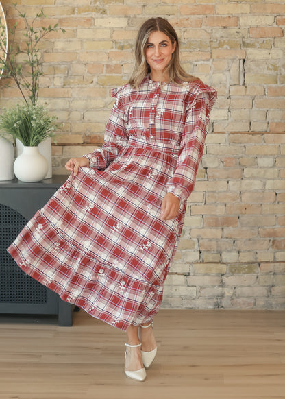 Long Sleeve Ruffle Detail Maxi Dress FF Dresses