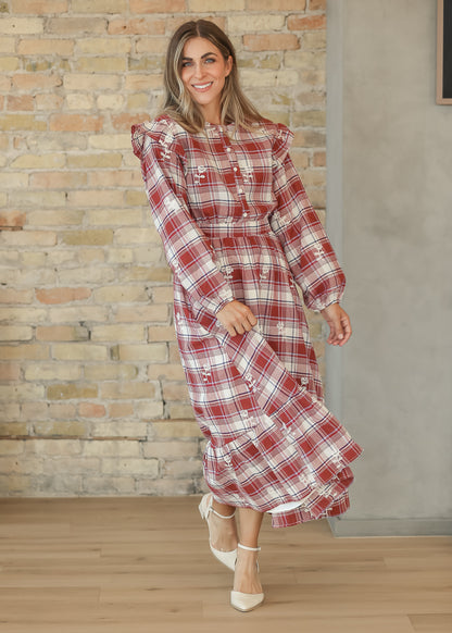 Long Sleeve Ruffle Detail Maxi Dress FF Dresses