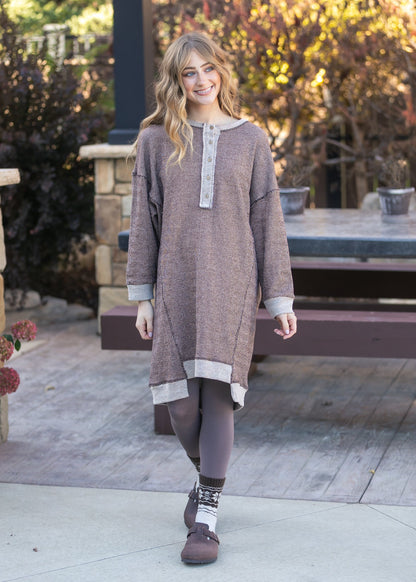 Long Sleeve Seam Detail Midi Dress FF Dresses