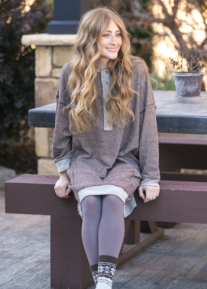 Long Sleeve Seam Detail Midi Dress FF Dresses