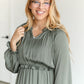 Long Sleeve V-neck Satin Maxi Dress FF Dresses