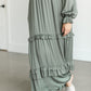Long Sleeve V-neck Satin Maxi Dress FF Dresses