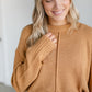 Loose Knit Camel Crewneck Sweater FF Tops
