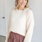 Loose Knit Textured Crewneck Sweater FF Tops