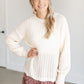 Loose Knit Textured Crewneck Sweater FF Tops