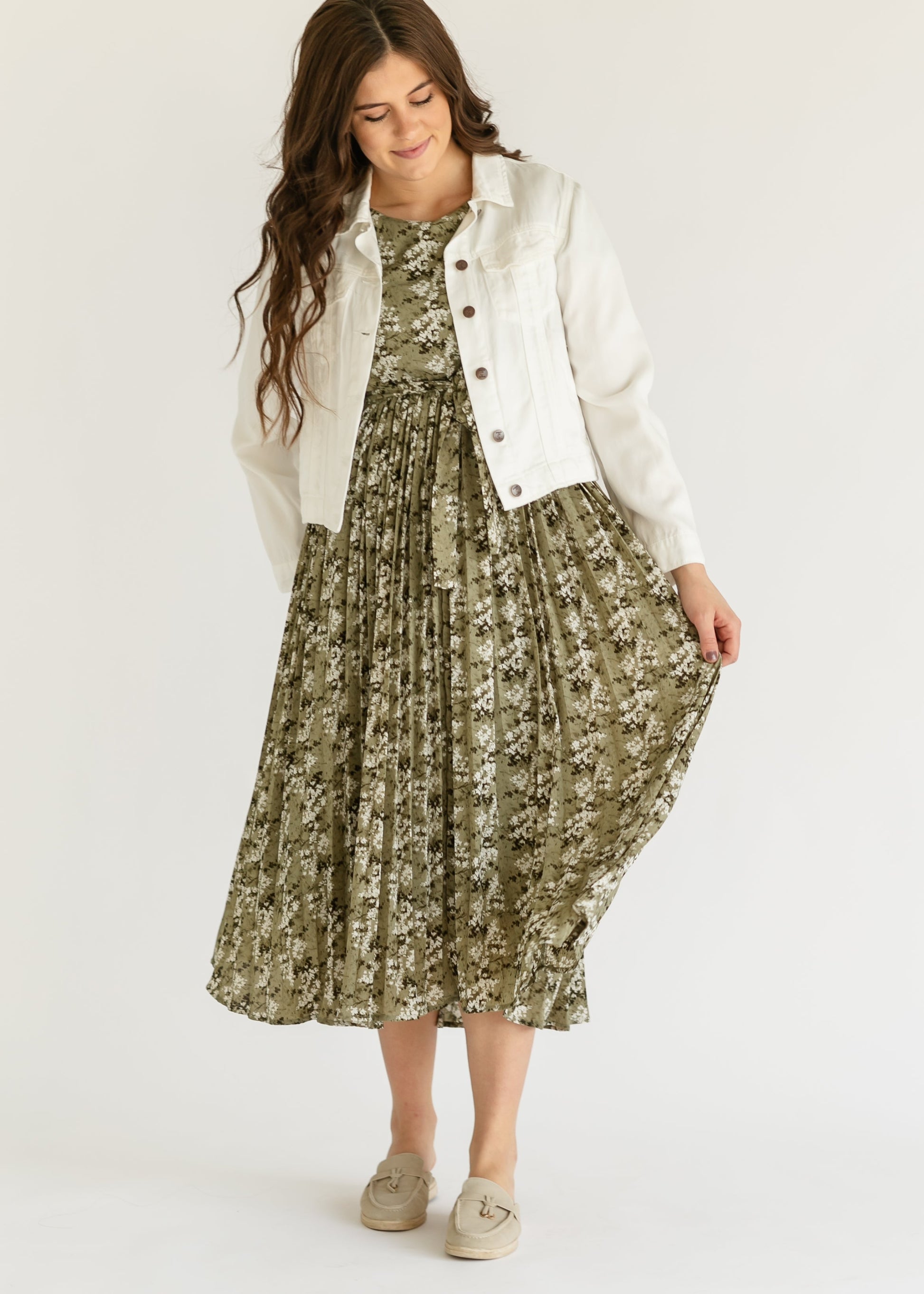 Louise Short Sleeve Pleated Midi Dress - FINAL SALE Inherit Co. Louise Short Sleeve Pleated Midi Dress - FINAL SALE Inherit Co.