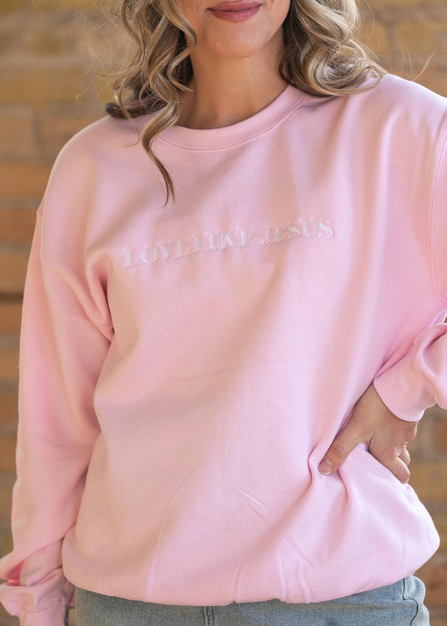 Love Like Jesus Embroidered Sweatshirt FF Tops
