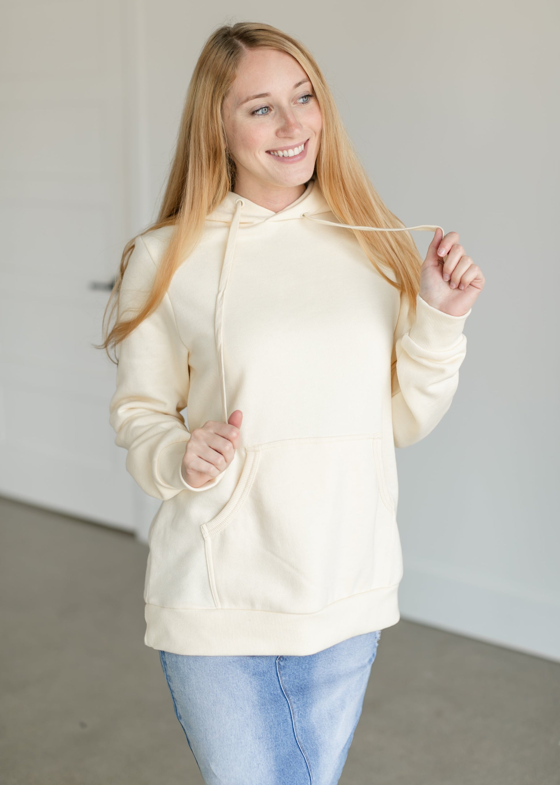Lucy Long Sleeve Hoodie Sweatshirt FF Tops