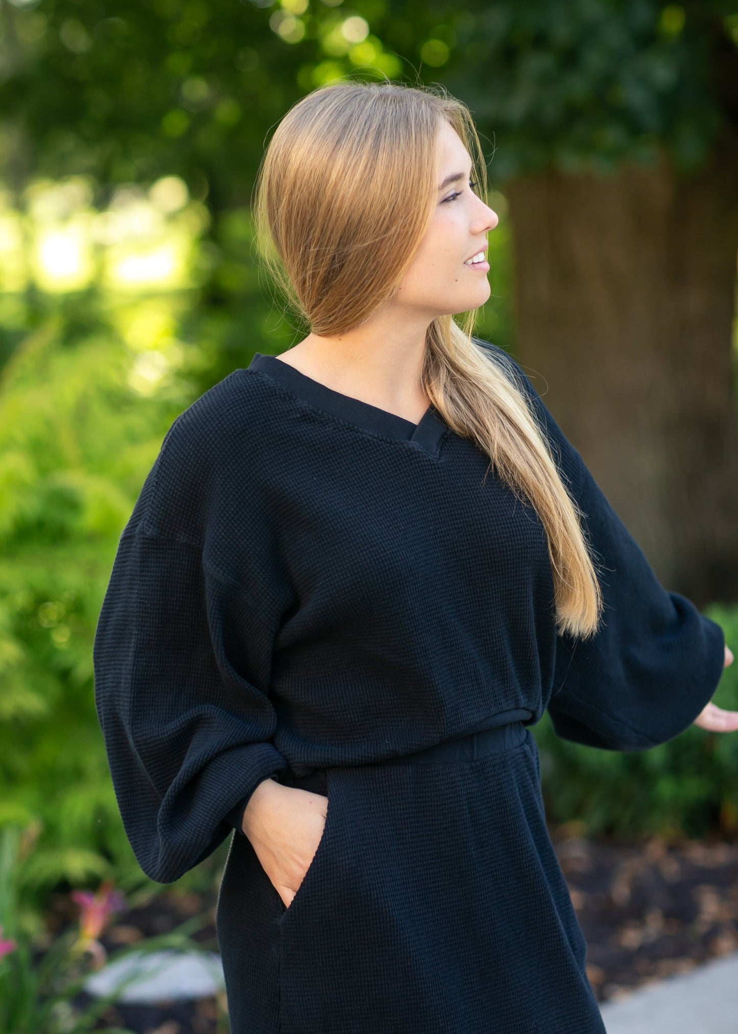 Lynette Waffle Thermal V-Neck Set (Copy) IC Tops