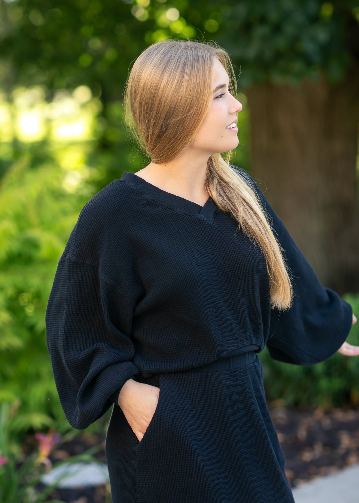Lynette Waffle Thermal V-Neck Set (Copy) IC Tops
