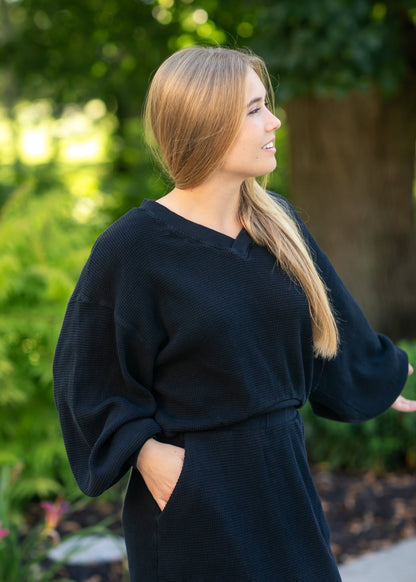 Lynette Waffle Thermal V-Neck Set (Copy) IC Tops