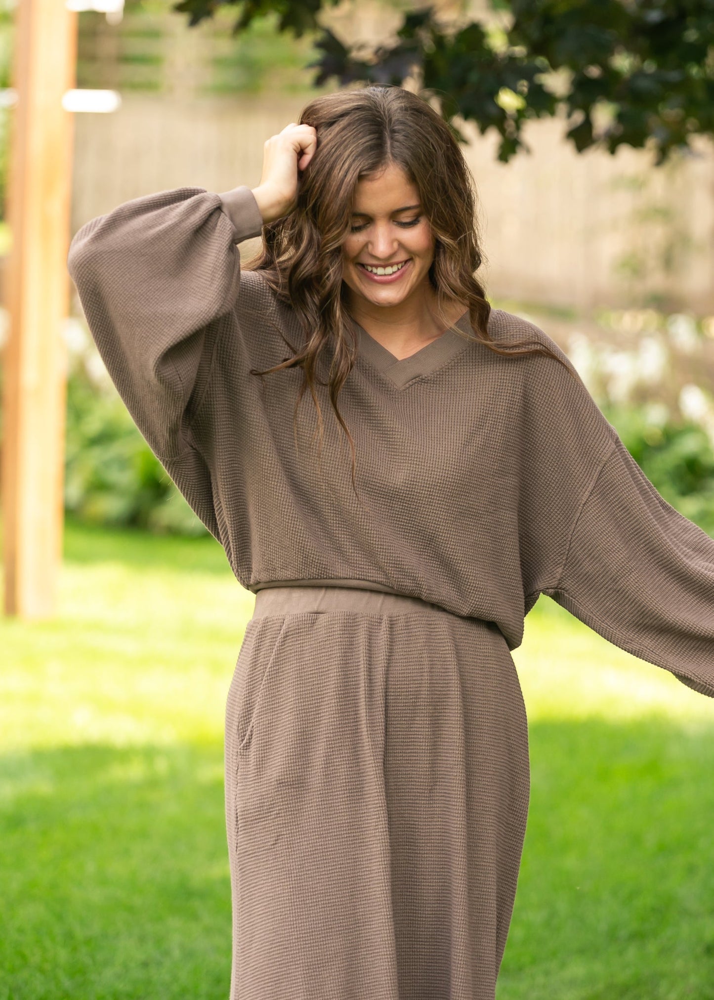 Lynette Waffle Thermal V-Neck Set (Copy) IC Tops