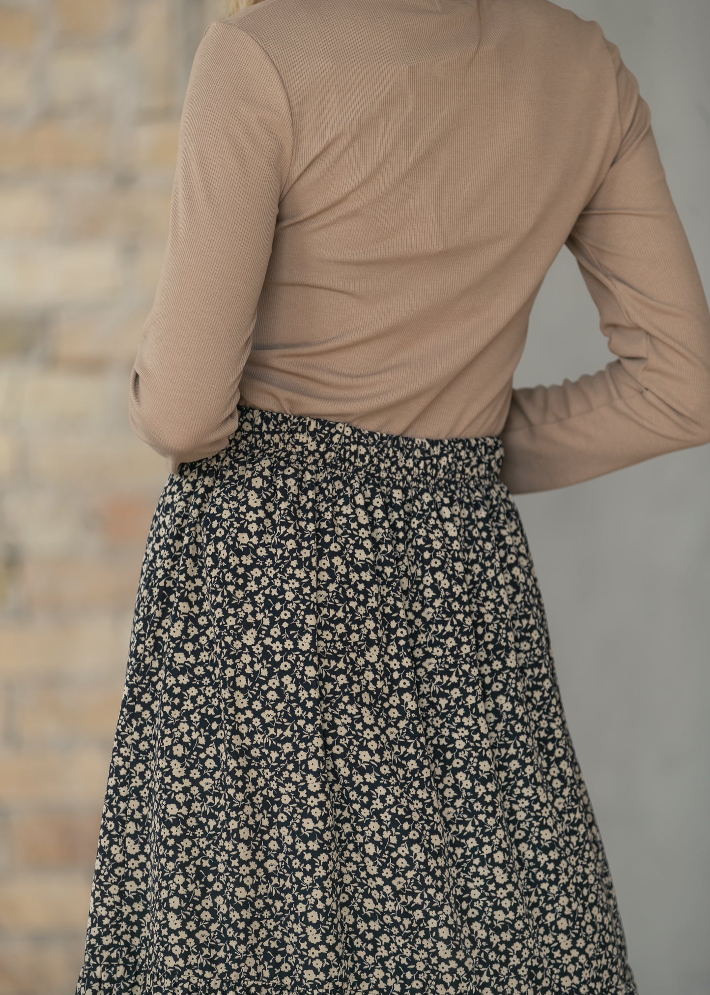 Lynn Black/Brown Floral Tiered Maxi Skirt IC Skirts
