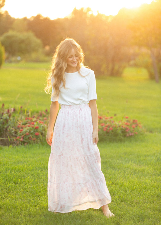 Lynn Pink Floral Maxi Skirt IC Skirts