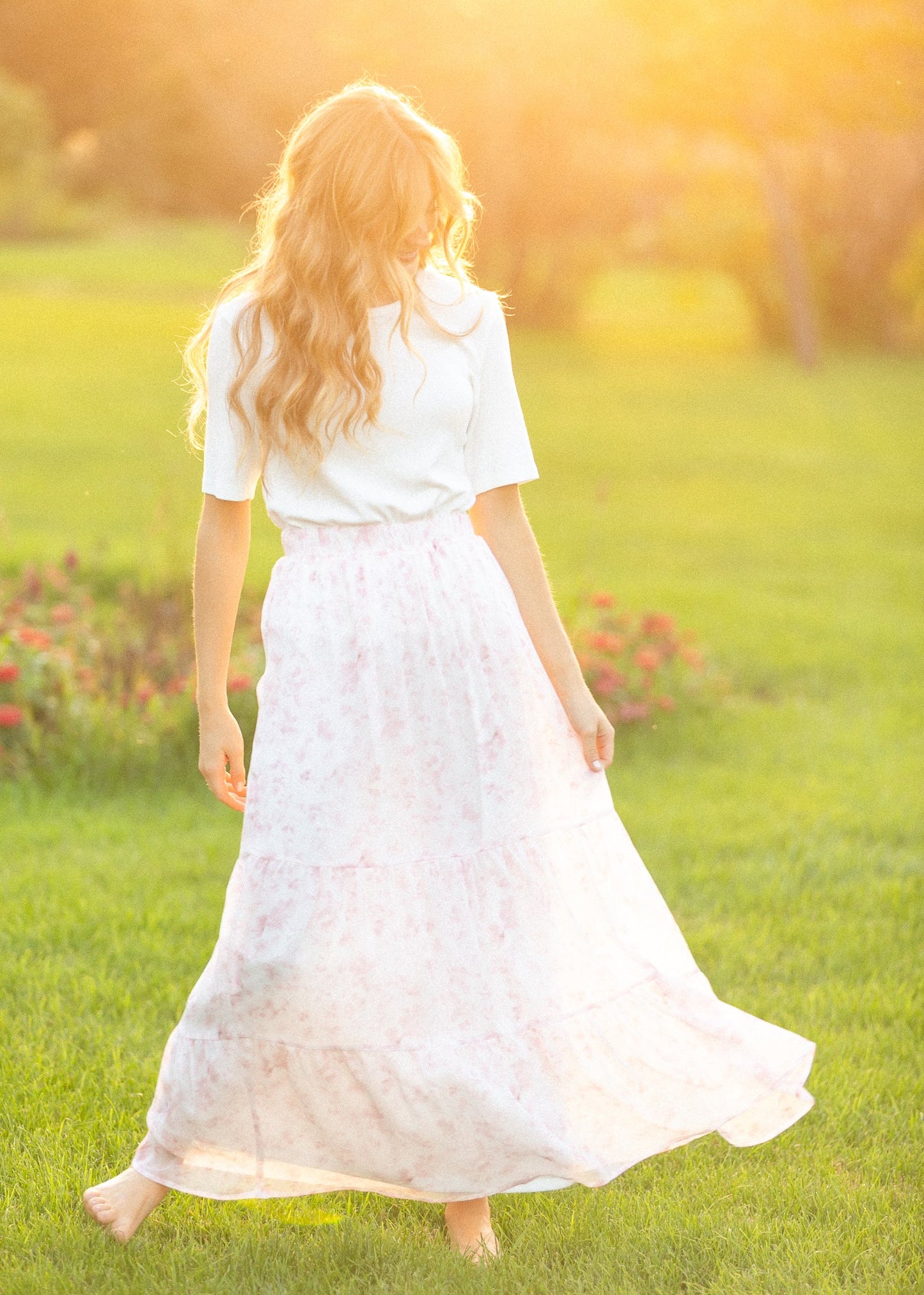 Lynn Pink Floral Maxi Skirt IC Skirts