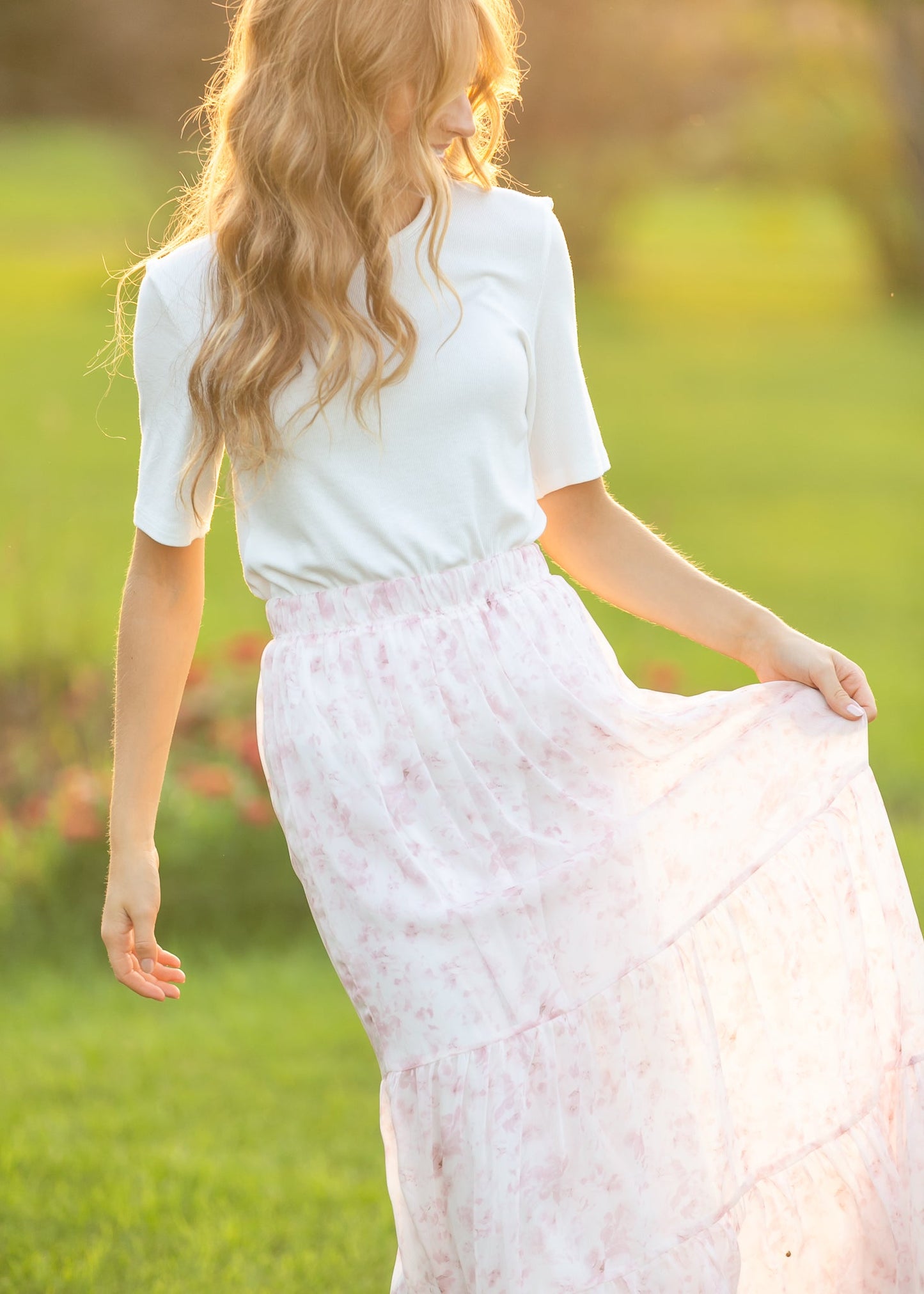 Lynn Pink Floral Maxi Skirt IC Skirts