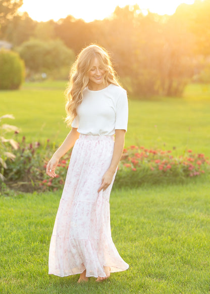 Lynn Pink Floral Maxi Skirt IC Skirts