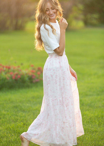 Lynn Pink Floral Maxi Skirt IC Skirts