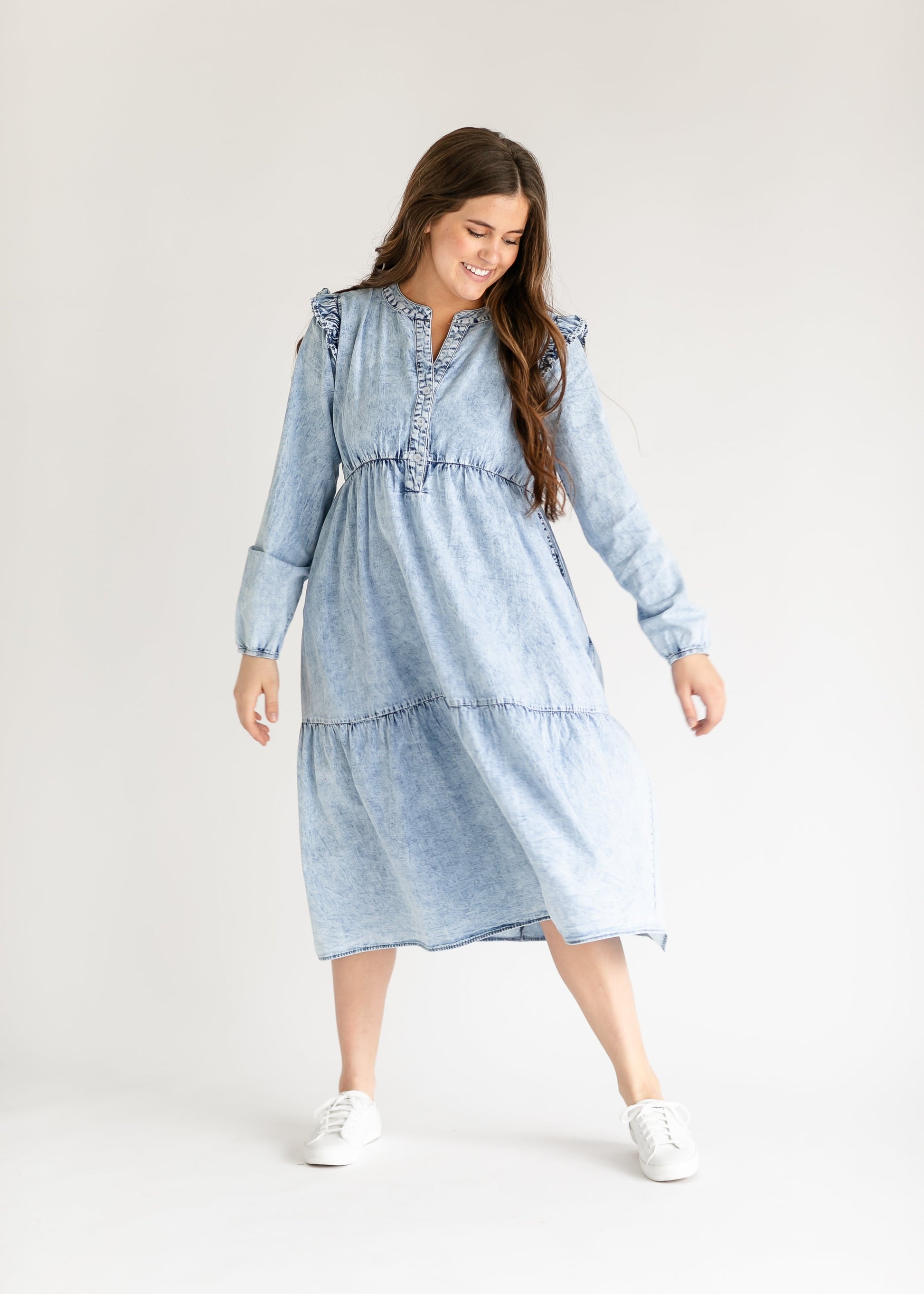 Mackayla Denim Tiered Dress Mackayla Denim Tiered Dress