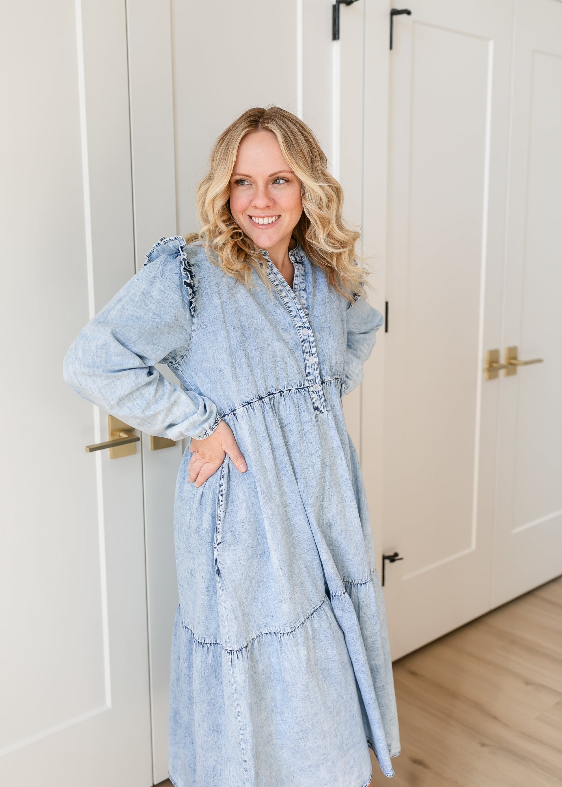 denim layered dress FAB