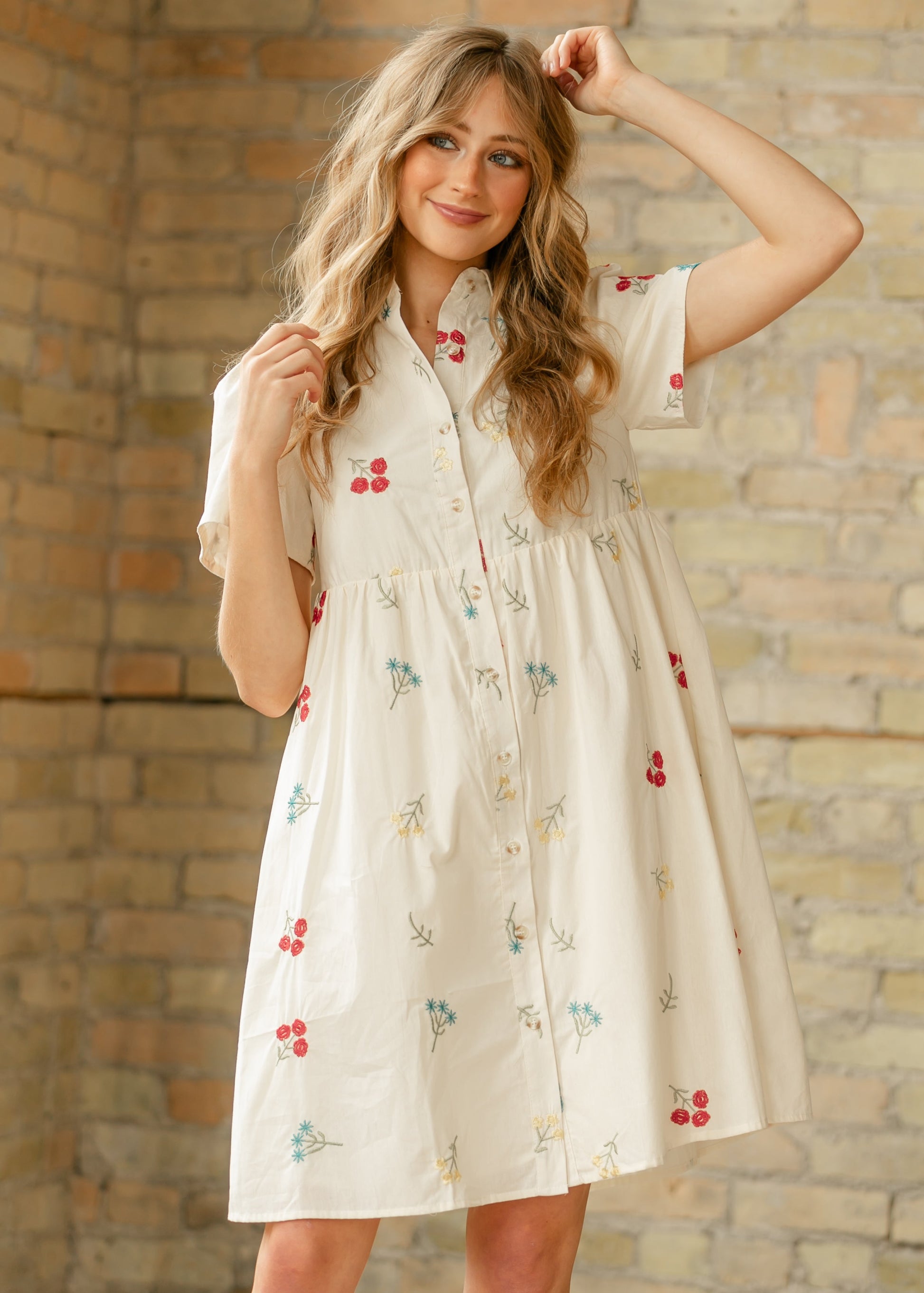 Maeve Embroidered Floral Midi Dress - FINAL SALE XS Maeve Embroidered Floral Midi Dress - FINAL SALE XS