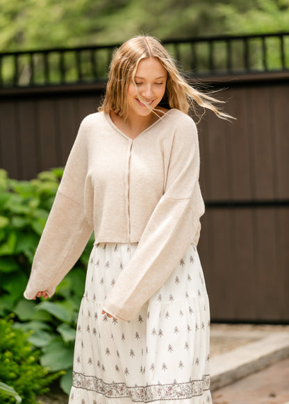 Maia V-neck Button Cardigan FF Tops