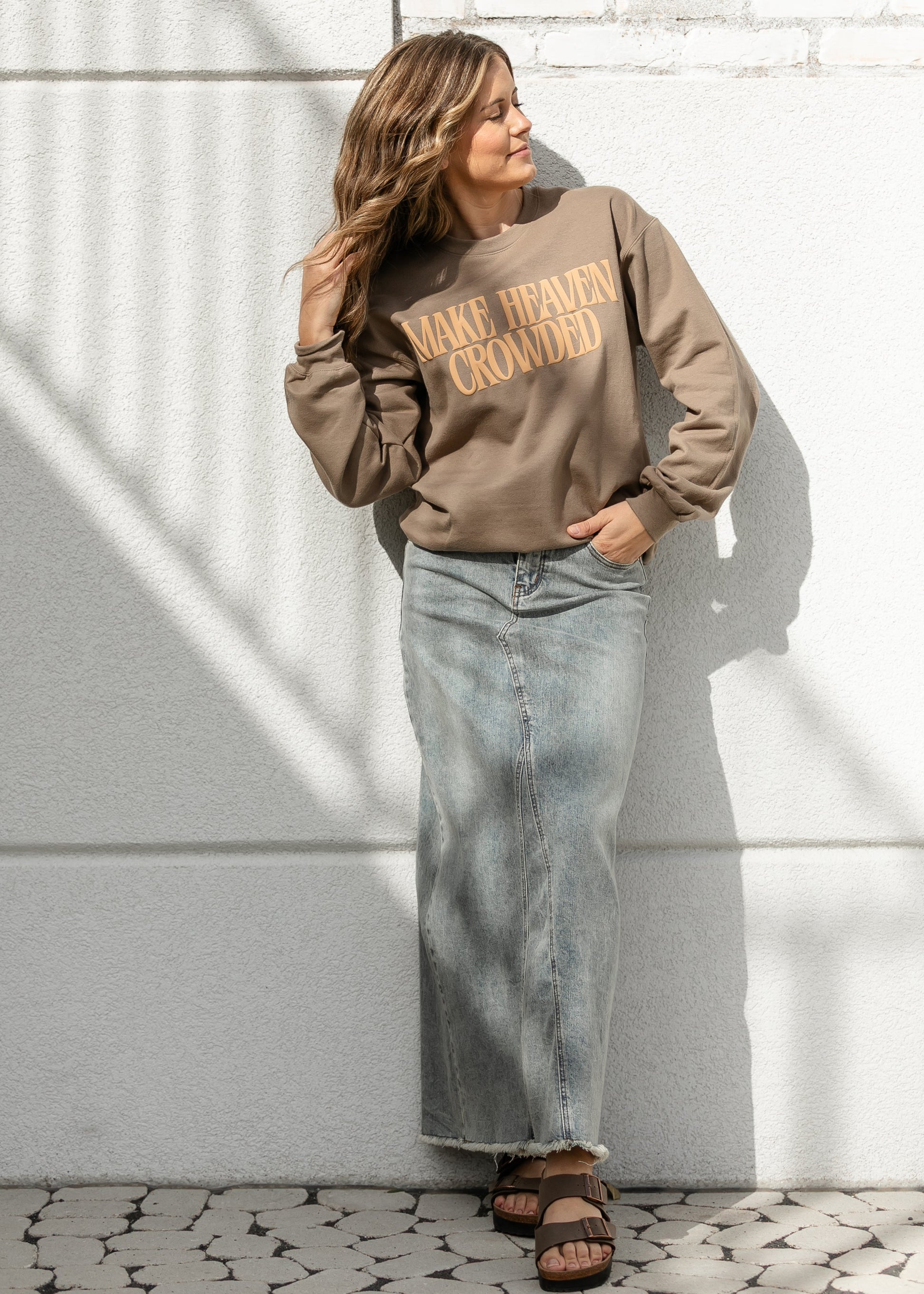 Make Heaven Crowded Pullover Sweatshirt FF Tops