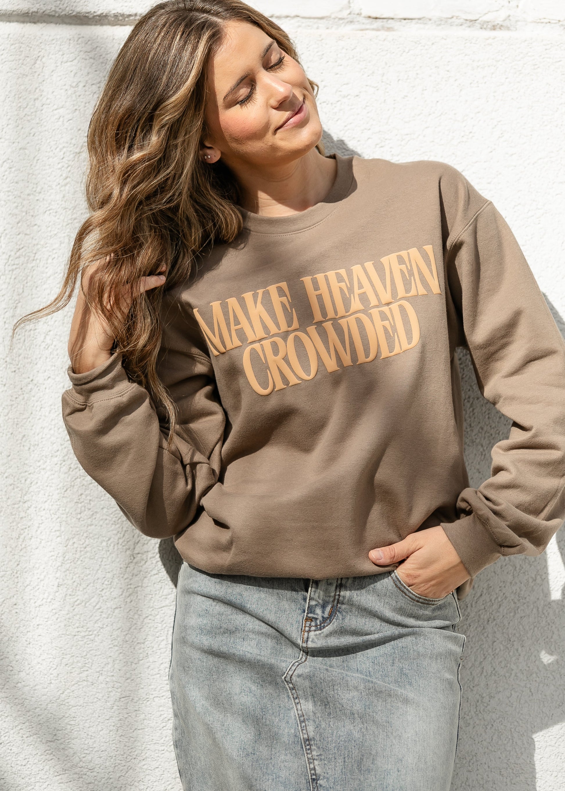 Make Heaven Crowded Pullover Sweatshirt FF Tops