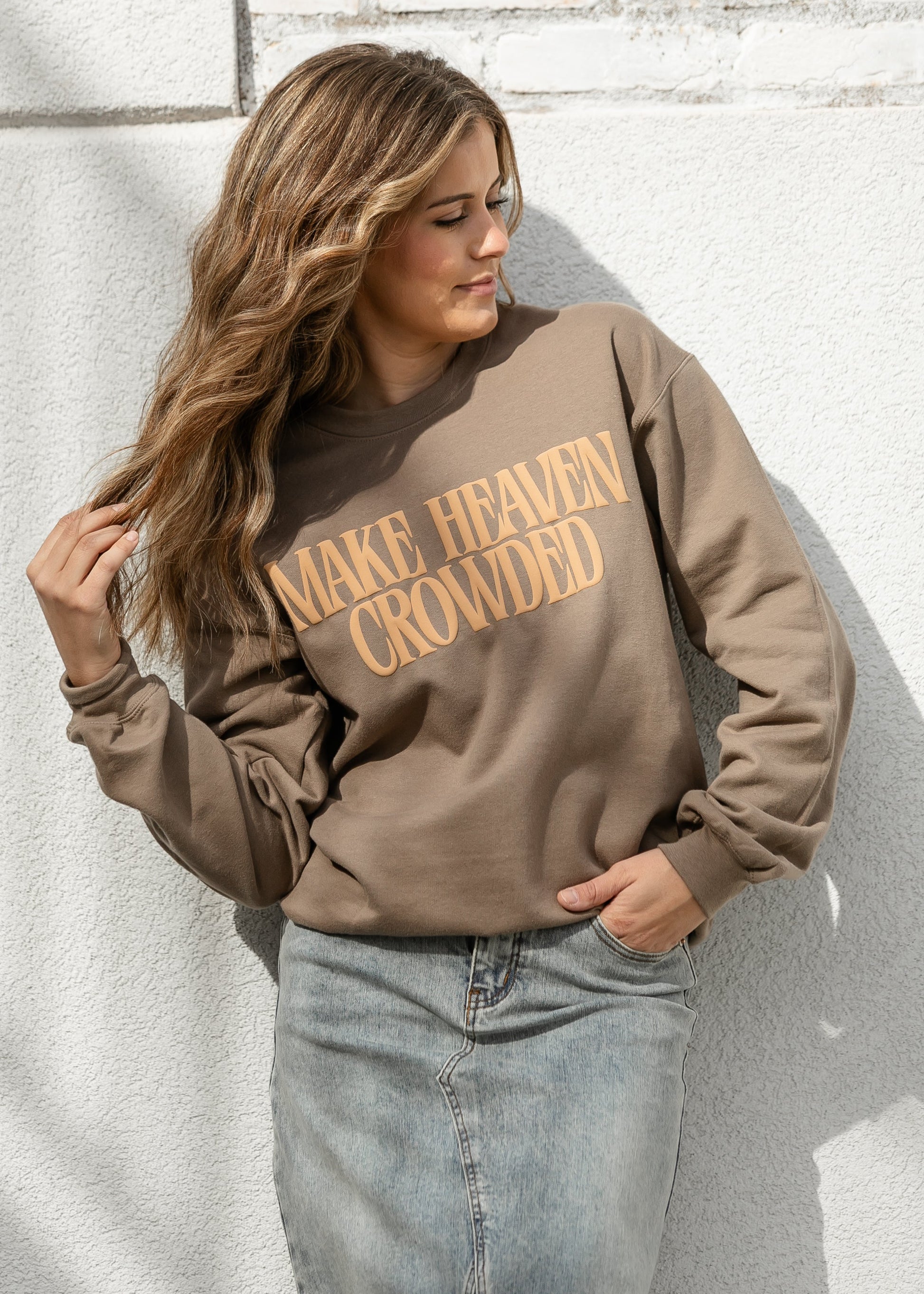 Make Heaven Crowded Pullover Sweatshirt FF Tops