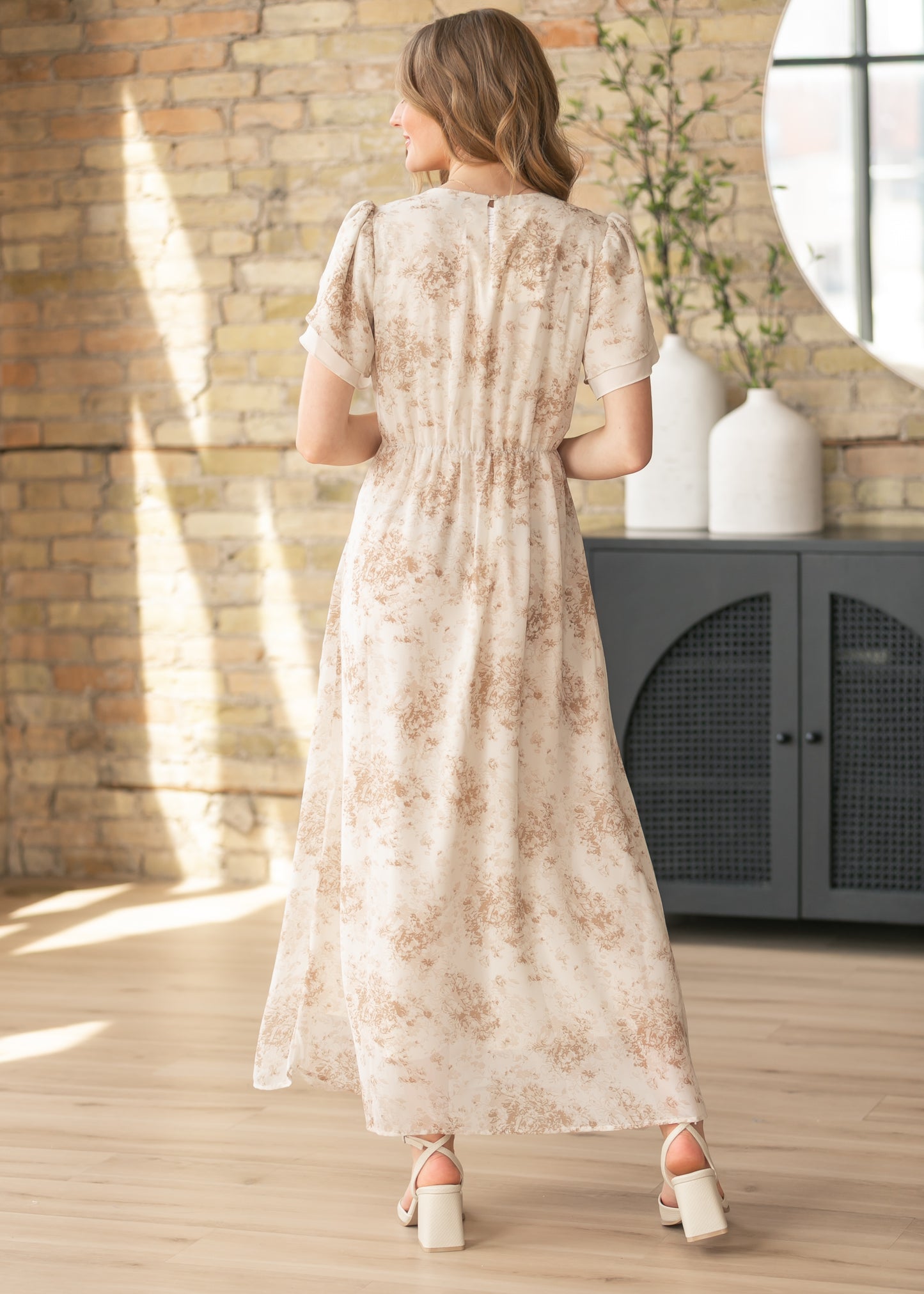 Maren Brown Floral Straight Maxi Dress IC Dresses