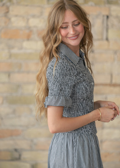 Margaret Button Front Midi Dress IC Dresses