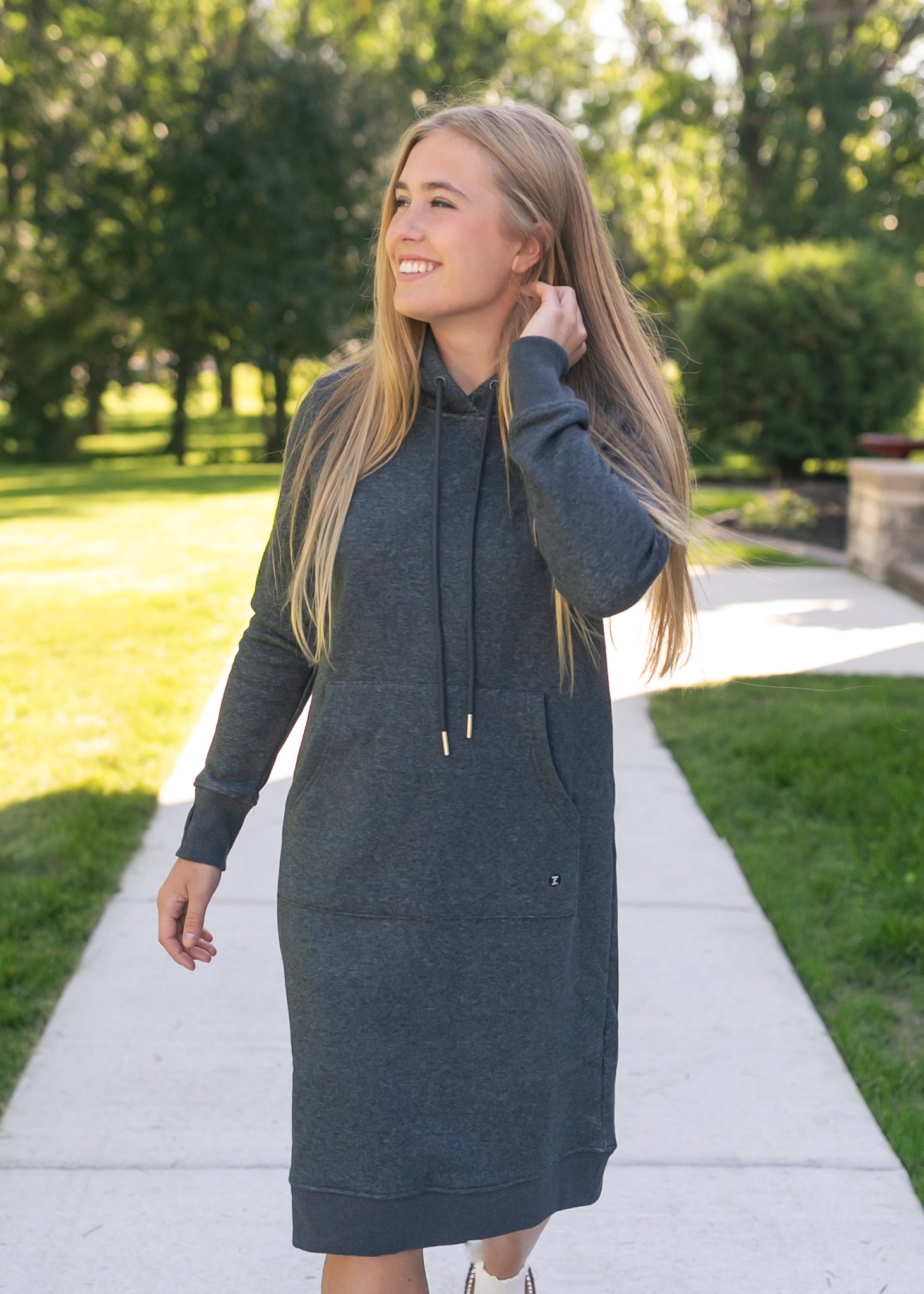 Marti Sweatshirt Dress - Final Sale, Charcoal / Large Marti Sweatshirt Dress - Final Sale, Charcoal / Large