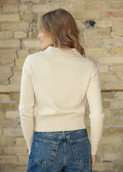 Mary Jane Collared Button Cardigan FF Tops