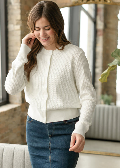 Mason White Button Up Cardigan IC Layering Essentials