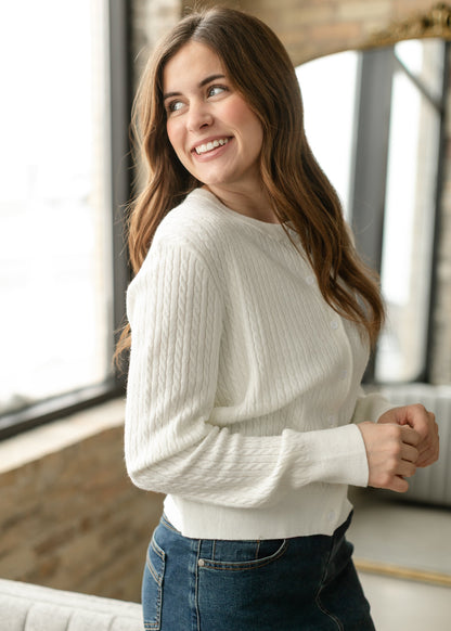 Mason White Button Up Cardigan IC Layering Essentials